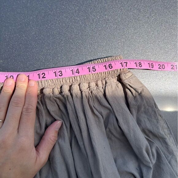 Taupe Harem Pant with Elastic Waistband and Tapered Fit Free Size 100% cotton - Picture 7 of 8